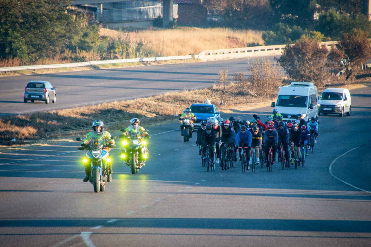 cycling group with marshals