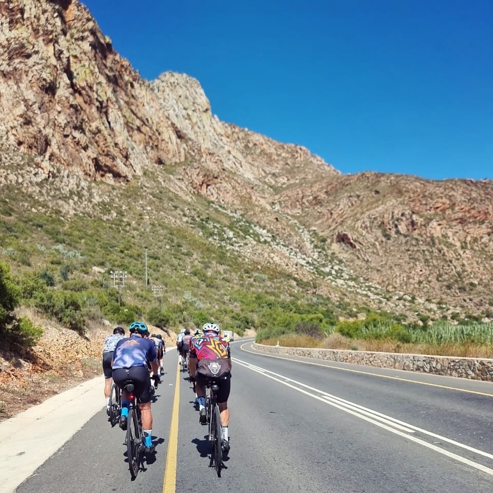 cyclists on route
